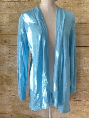 J. Jill Cardigan Women’s Size S Small Petite Love Linen Sweater Open Front